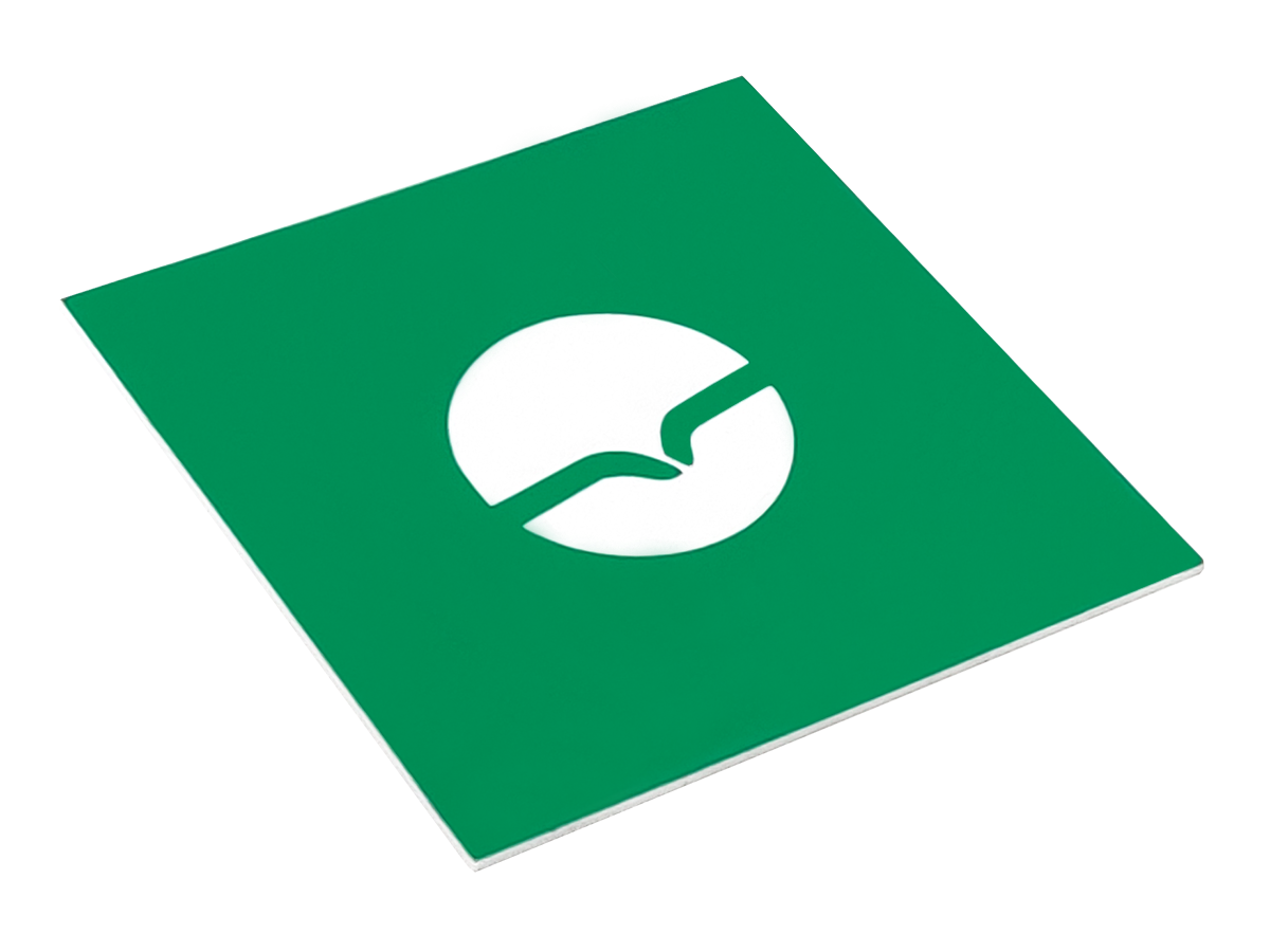 Gravyrplast Ljusgrön/Vit 600x600x1,6 mm