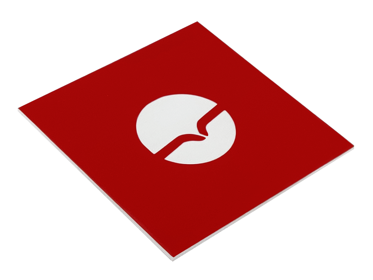 Gravyrplast Mörk Röd/Vit 600x600x1,6 mm