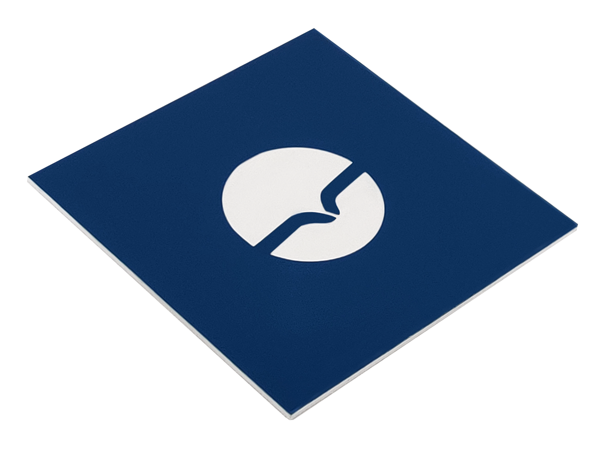 Gravyrplast Blå/Vit 600x600x1,6 mm