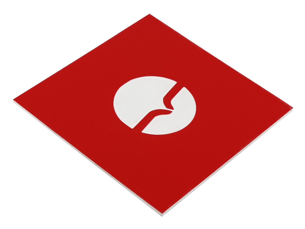 Gravyrplast Röd/Vit 1200x600x1,6 mm