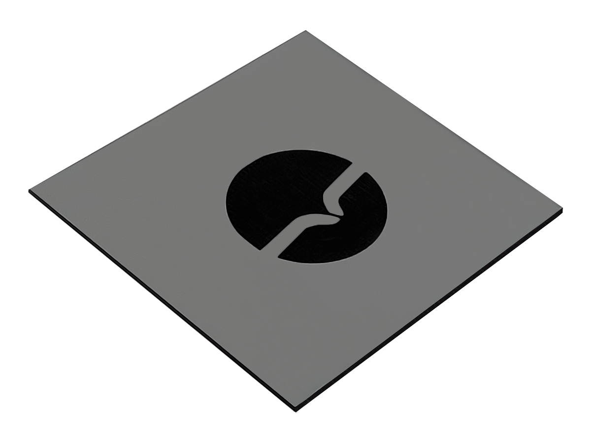 Gravyrplast Grå/Svart 600x600x1,6 mm